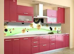 Кухонний фартух Рідке золото вінілова наклейка сфери кулі Абстракція Зелений 60х300 см Happy Pocket Z180889 - мініатюра 2
