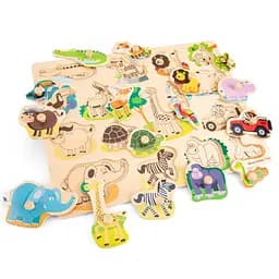 Пазл дерев'яний New Classic Toys Сафарі, 16 частин (10441) - мініатюра 2