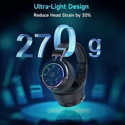 Бездротова ігрова гарнітура KAPEYDESI 2,4 ГГц для ПК/PS5/4/Mac/Switch — RGB Light, батарея 60H, об'ємний звук 7.1, ігрові - мініатюра 4