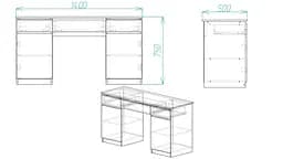 Стіл комп'ютерний Віто 2 Ferrum-decor 750x1400x500 ДСП Дуб Сонома Трюфель 16 мм (FRD-104834) - мініатюра 5