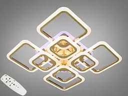 Світлодіодна люстра смарт світильник з пультом, 145W, золота люстра