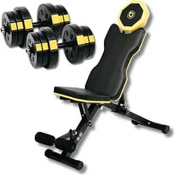 Набір Besport PowerPro гантелі 2х21кг з лавою WB-002