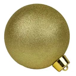 Велика ялинкова іграшка - куля Linhai 20 см золотистий гліттер (034093)