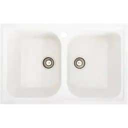 Кухонна мийка Platinum 7950 Equatoria гранітна глянцева з кріпленням 79x50 см білосніжна (000035783)