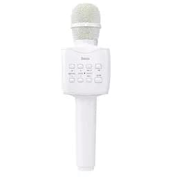 Микрофон с караоке, Bluetooth, AUX, 1200 мАч, HOCO BK5 Cantando, Белый
