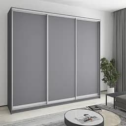 Шафа-купе тридверна MebelStar Уні AL 3ДСП 260x60x240 см Антрацит (MBS-1896)