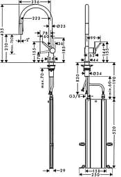 Змішувач Hansgrohe Talis 210 2jet кухонний з витяжним виливом Sbox 72801000 Хром - мініатюра 2