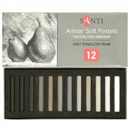 Пастель художня суха Santi Grey Tones 12 кольорів (353698)