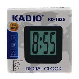 Настільний годинник Kadio KD-1826 цифровий на батарейках чорний - мініатюра 4