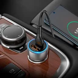 Адаптер автомобільний HOCO Type-C to Type-C cable Sprinter dual port car charger NZ8 синій - мініатюра 5