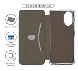 Чехол-книжка для OPPO A38 4G/A18 4G, G-Case, синий, кожаный чехол-книжка из экокожи (PU) и TPU, с магнитом, с подставкой и вместительным кардхолдером, противоударный, защита всего корпуса, ArmorStandart (ARM71034) - мініатюра 3