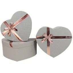 Набор подарочных коробок UFO 56321-244 Silver Heart 3 шт (56321-244 Набор 3 шт SILVER HEART серд.)