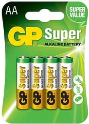 Батарейки GP SUPER ALKALINE 1.5V 15A21-SB4 Лужні, LR6, AA 4 шт.