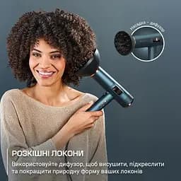 Rowenta Фен Rowenta Maestria For you, 1800Вт, 3 режими, дифузор, іоніз-я, хол. обдування, дисплей, синій - мініатюра 10