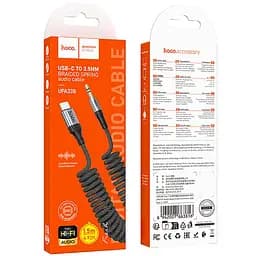Аудіо кабель Aux Hoco UPA33B Nuevo (Type-C to AUX 3.5mm) (1.5m) Black - мініатюра 3