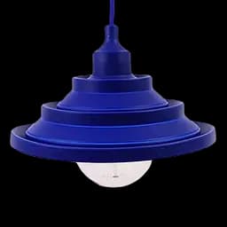 Светильник подвесной универсальный силиконовый гармошкой "Пирамидка" синий шнур 1,5м TM LUMANO
