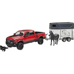 Игровой набор Bruder Автомобиль RAM 2500 с прицепом-трейлером и конем 1:16 (02501)
