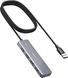 USB-хаб Ugreen CM219 4-in-1 USB Type-A to 4xUSB 3.0 HUB 1.5m Black (90879)