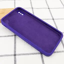 Чохол Silicone Case Square Full Camera Protective (AA) NOLOGO для Apple iPhone X / XS (5.8) Фіолетовий / Ultra Violet - мініатюра 3
