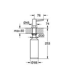 Дозатор миючого засобу Grohe Cosmopolitan 40535GN0, Золотий - мініатюра 4