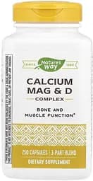 Кальцій, магній та вітамін D Nature's Way Calcium Mag & D, 250 капсул для підтримки кісток, зубів та м'язів