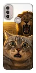 Чехол Demsky Shocked cat and lion для Motorola Moto E40