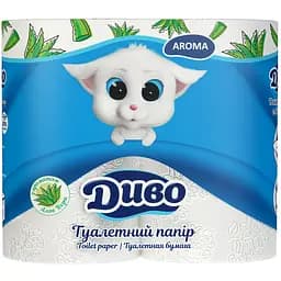 Туалетная бумага Диво Aroma Алое, двухслойная, 4 рулона