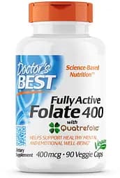 Вітаміни та мінерали Doctor's Best Fully Active Folate 400 mcg, 90 вегакапсул
