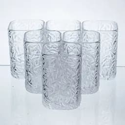Набір склянок для напоїв Yiwu Matrix Glass 6 штук по 195 мл для лимонадів соку води коктейлів склянки скляні для води HP-17-42