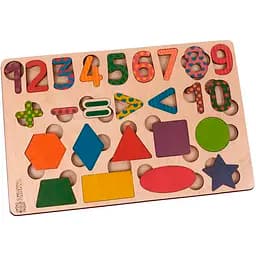 Пазл деревянный Zirka Цифры-фигуры цветные (341780)