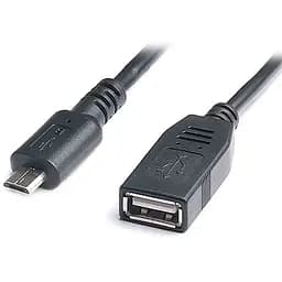 Кабель REAL-EL USB - micro USB V 2.0 (F/M), 0.1 м, черный (EL123500014)