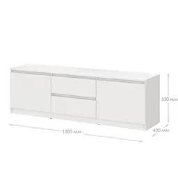 Тумба під телевізор MebelStar Нео 2Ш2Д 150x43x53 см Аляска білий (MBS-1250) - мініатюра 4