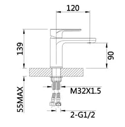 Змішувач для раковини Qtap Jay QTJAY270BLM45545 - мініатюра 2
