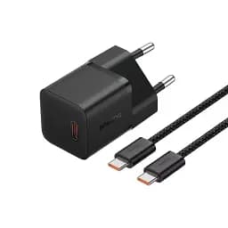 Мережевий зарядний пристрій Baseus GaN5 Fast Charger (Xiaomini) Type-C 20W + Cable Type-C to Type-C P10110900113-00 Black - мініатюра 3