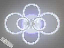 Люстра стельова LED Diasha 8022/6WH, 135W, 3200K-6500K, білий акрил, сучасний стиль для дому