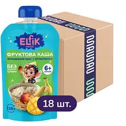 Набір фруктової каші Elfik Magic Вітамінний мікс-Мультизлак 1980 г (18 шт. x 110 г)