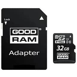Карта памяти Goodram microSDHC, 32Gb, M1AA, Class10 UHS-I U1, адаптер SD, до 100/10 МБ/с (M1AA-0320R12)