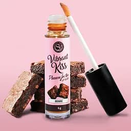 Блиск для губ зі смаком брауні Secret Play Vibrant Kiss з ефектом вібрації 6 г - мініатюра 3