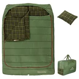 Спальний мішок двомісний Naturehike CNK2350WS019 із подушками (Зелений) - мініатюра 2