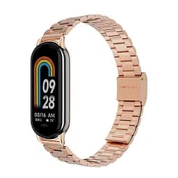 Ремінець для фітнес-браслета Tamister для Xiaomi Mi Band 8 металевий тип В із застібкою рожеве золото - мініатюра 2