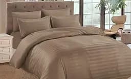 Постельное белье Семья Коричневое комплект для кровати из пододеяльника простыни и двух наволочек