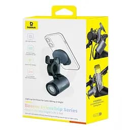 Велотримач для телефона Baseus PrimeTrip Series Dual-Color Bike Light 2-in-1 Set C12569000121-00 Black - мініатюра 2