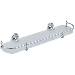 Полка с ограничителем Zerix AFB-0121-1 ZX5043, стекло Хром