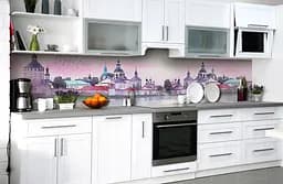 Вініловий кухонний фартух Древній замок наклейка для кухні Архітектура Рожевий 60х200 см Happy Pocket Z181411 - мініатюра 5