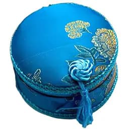 Шкатулка кругла з вишивкою 10х6 см 