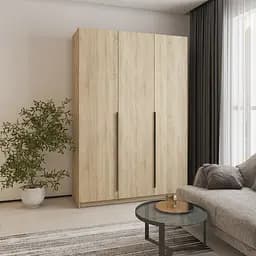 Шкаф 3-дверный MebelStar Оскар ДСП BG, блок ящиков+полки 150x52x220 см Дуб сонома (MBS-4637)