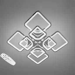 Стельова LED-люстра Diasha 8060/4+4HR 110W, Ø60x14 см, 3 кольори світла, диммер, пульт