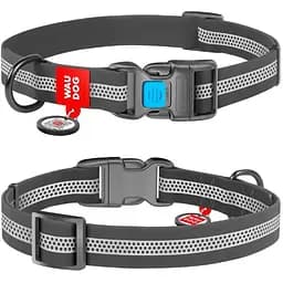 Нашийник для собак Waudog Waterproof водостійкий з QR-паспортом світловідбиваючий пластикова пряжк Розмір L