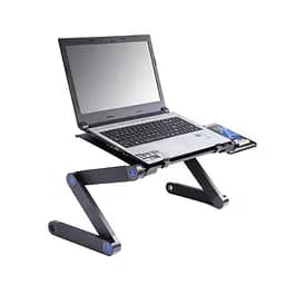 Чорний столик підставка для ноутбука з охолодженням Laptop Table T8 - мініатюра 2