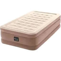 Надувний односпальний велюровий матрац Intex 64426 з вбудованим електронасосом, 191x99x46см